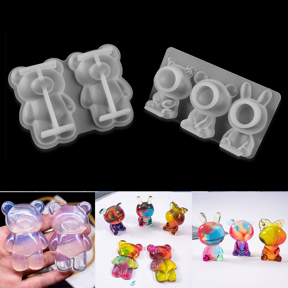 Silicone Epoxy Resin Molds Set - 3D Cartoons Animal Doll Silicone Mold