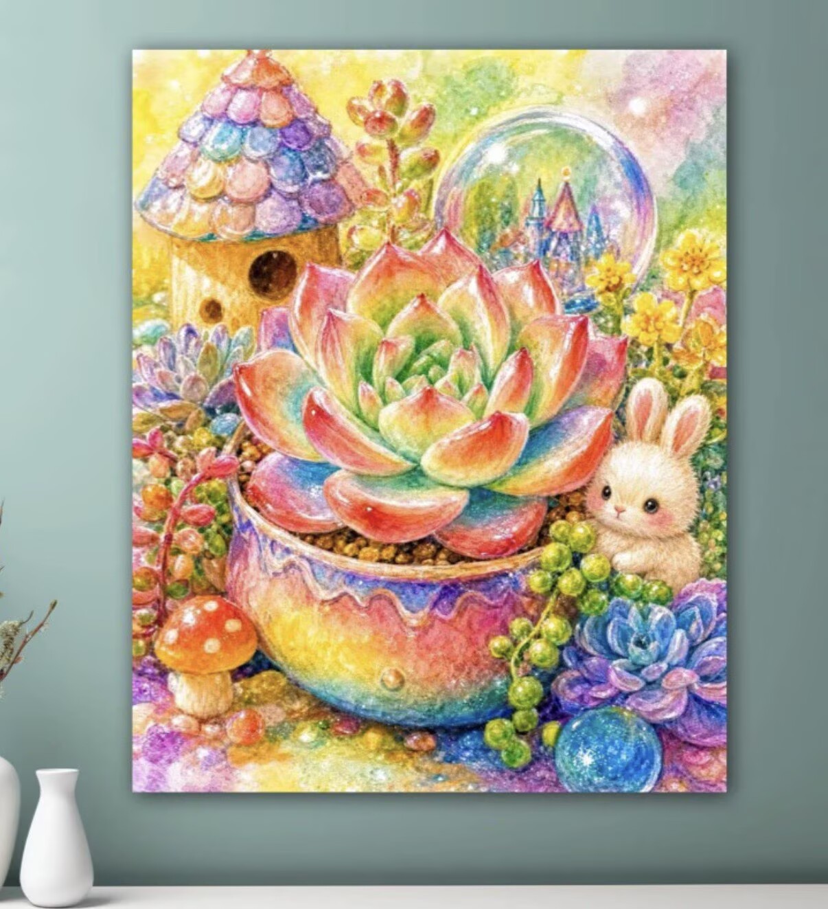 9CT 11ct Succulent Printed Kit - Cotton Embroidery Thread Skeins recension och pris