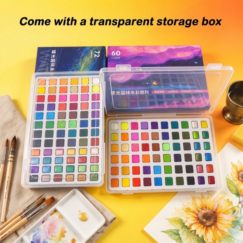 Solid & Pearlescent Watercolor - Watercolor Paint Set Solid Pigment recension och pris