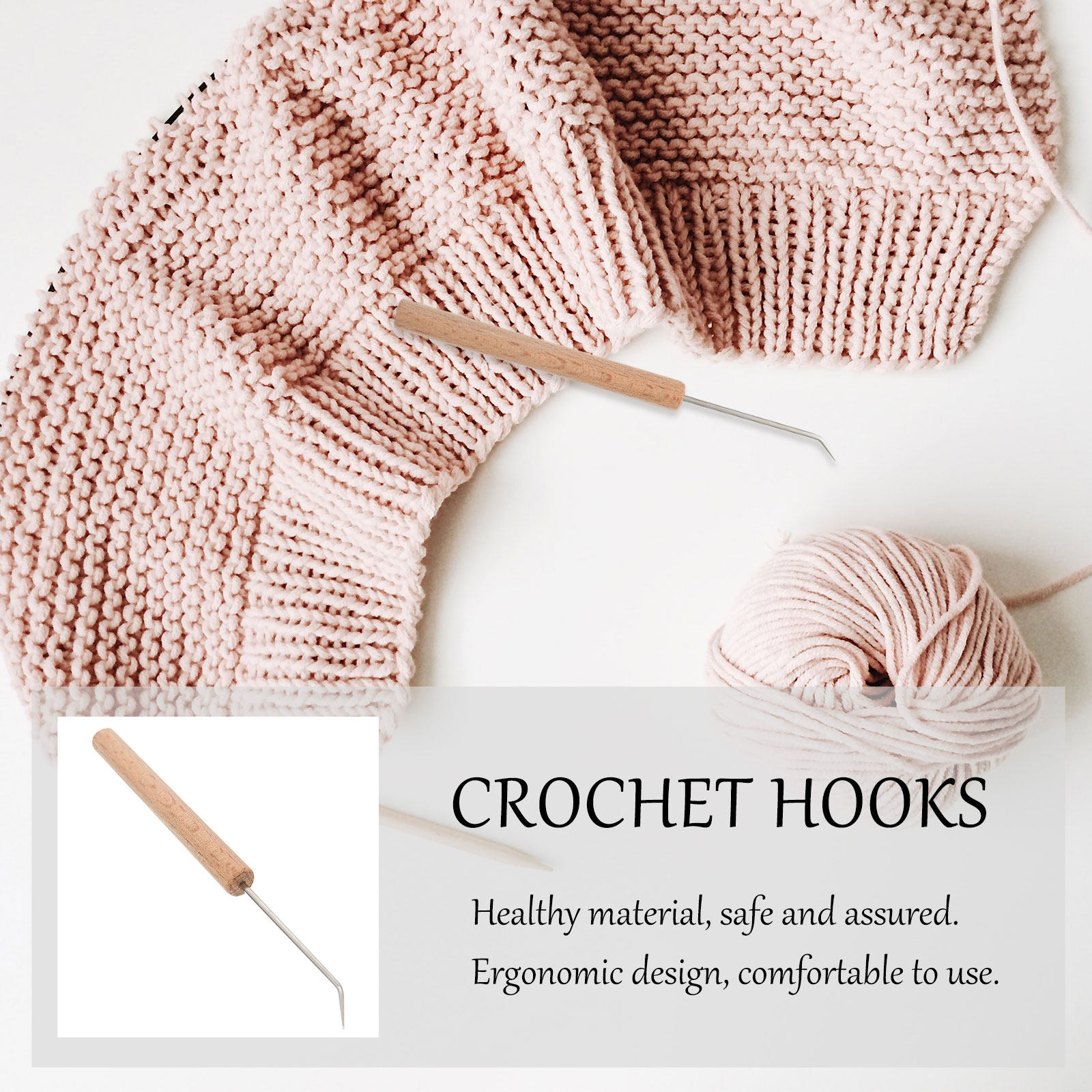 Crochet Hooks with Wooden Hand - Wooden Crochet Hooks Ergonomic Handle recension och pris