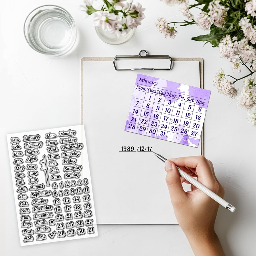 Calendar Clear Stamp for Scrap - Clear Silicone Stamps For Card Making recension och pris