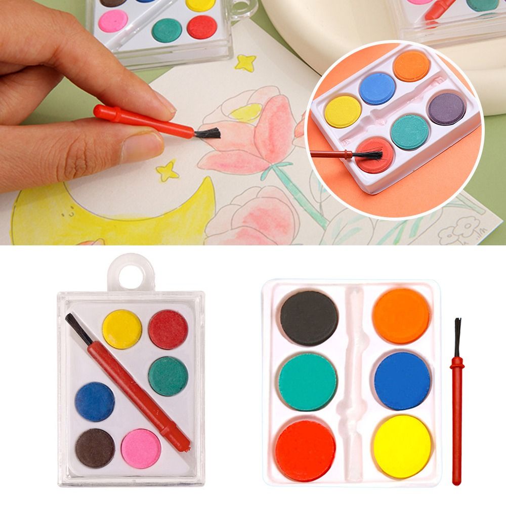 Portable with Painting Brush W - Watercolor Paint Set Solid Pigment recension och pris