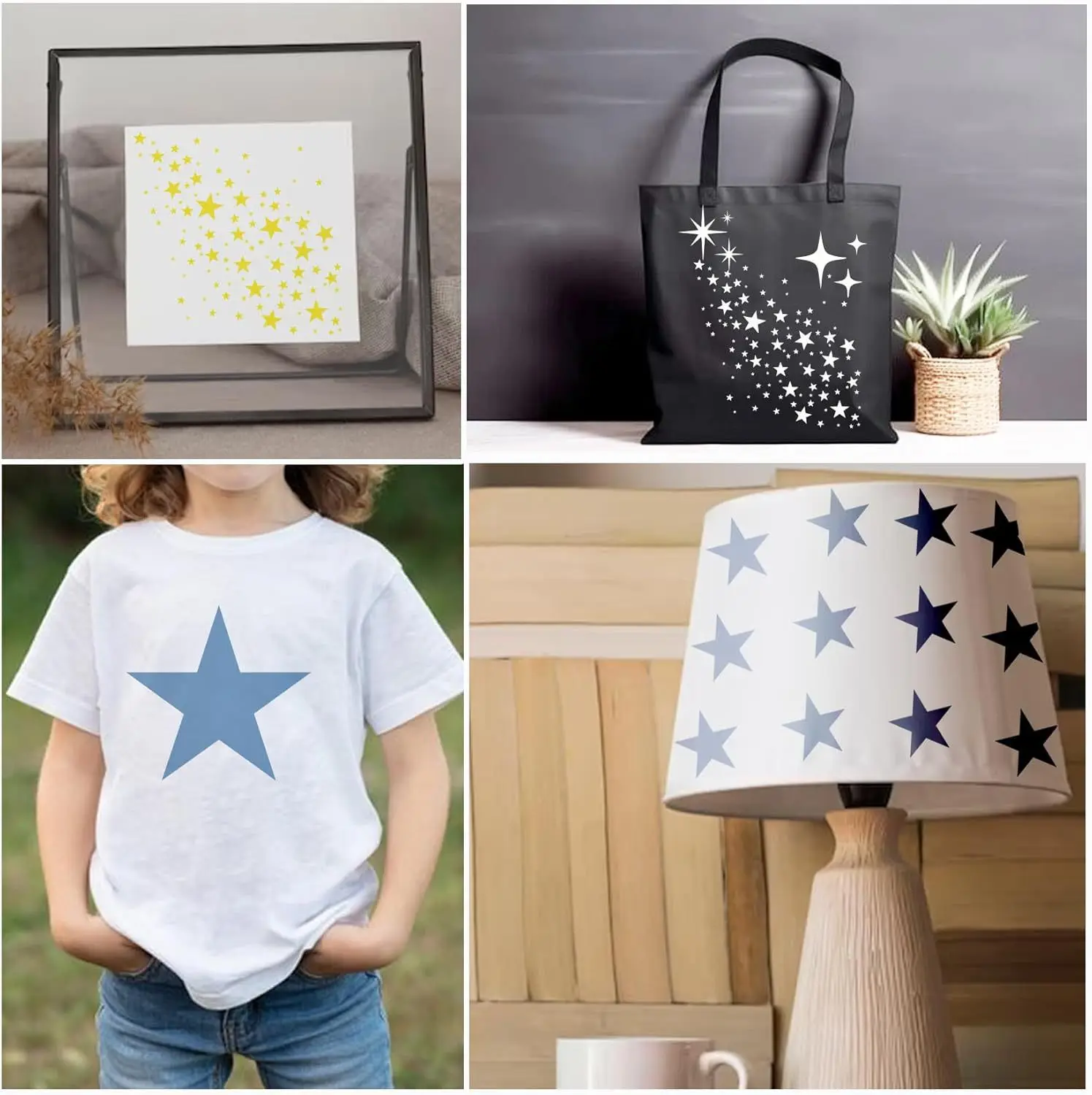1-5Bags Shiny Star Stencil Tem - Scrapbooking recension och pris