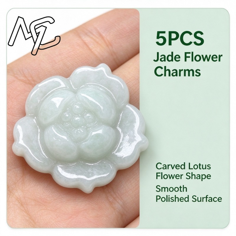 5Pcs Natural A Grade Jadeite L - Beading recension och pris