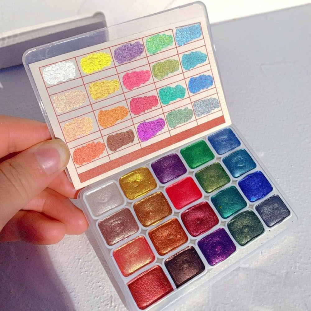 Concentrated Metallic Watercol - Watercolor Paint Set Solid Pigment recension och pris
