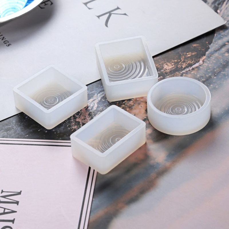 4 Pcs/Set DIY Water Ripple Cle - Silicone Epoxy Resin Molds Set recension och pris