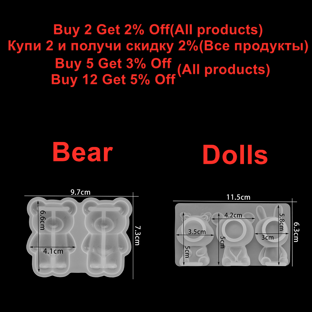 3D Cartoons Animal Doll Silico - Silicone Epoxy Resin Molds Set recension och pris